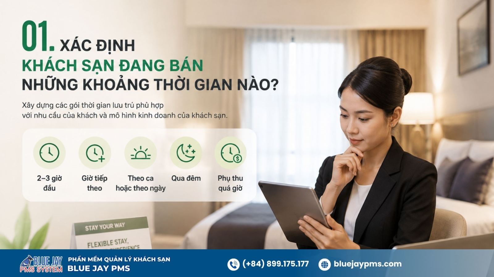 1. Xác định khách sạn đang bán những khoảng thời gian nào xây dựng bảng giá giờ cho khách sạn